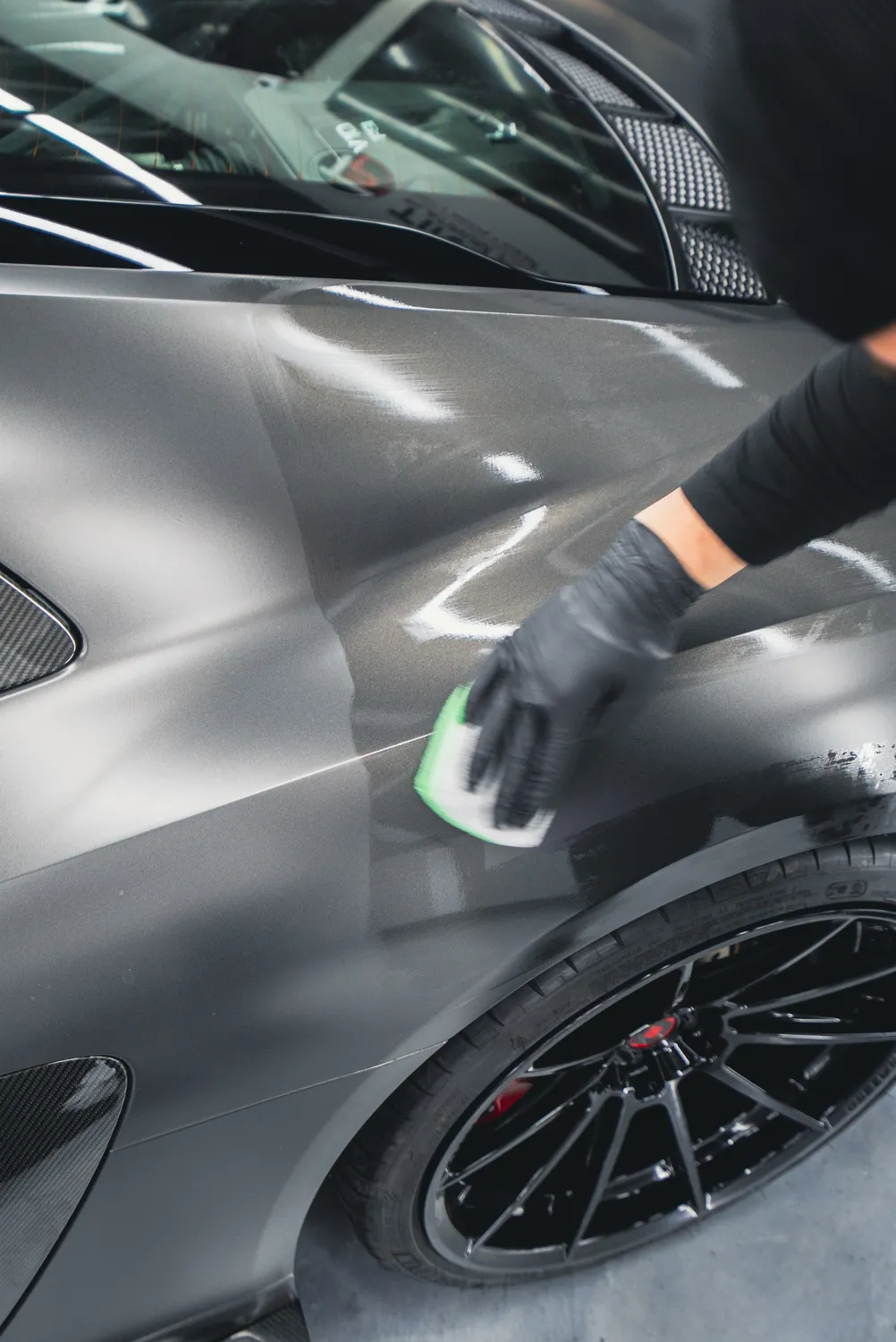 Paint correction gloss restored close-up