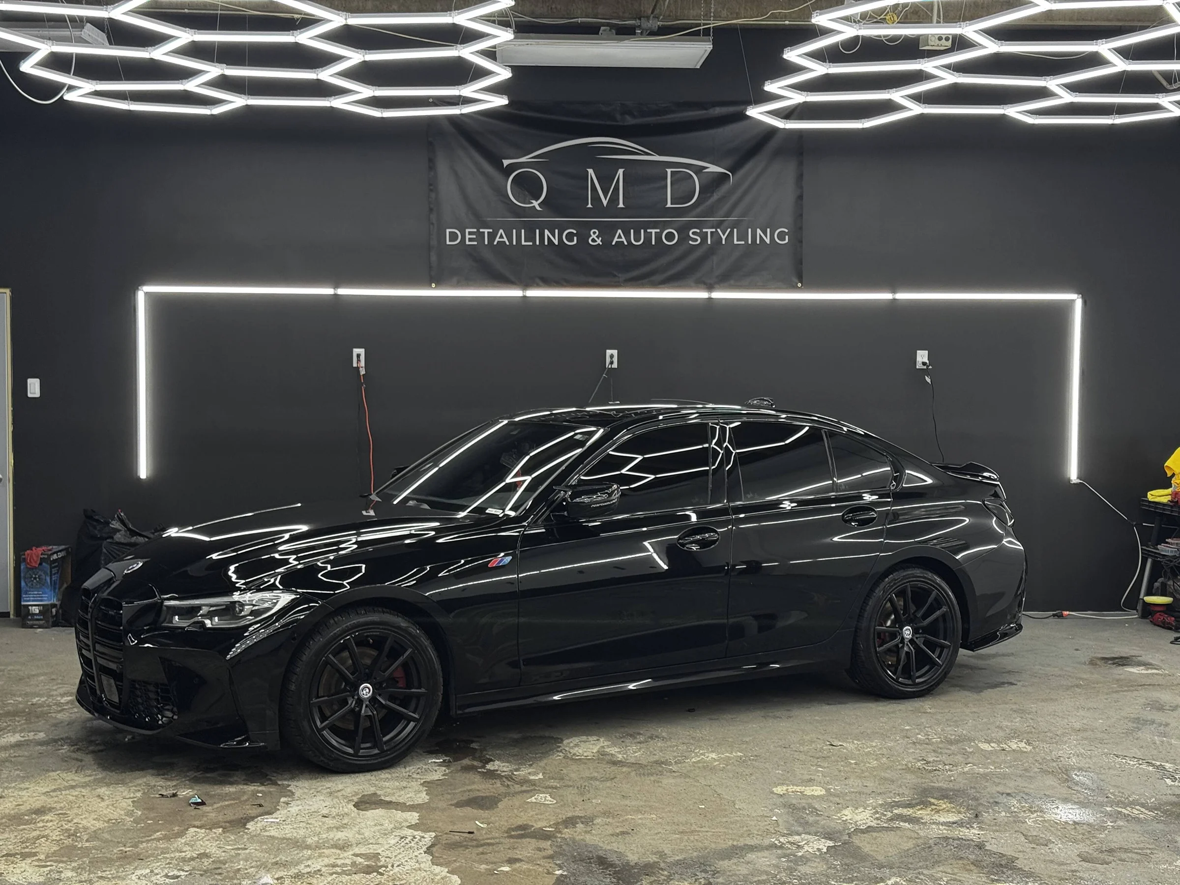 Black BMW M after ceramic coating at QMD