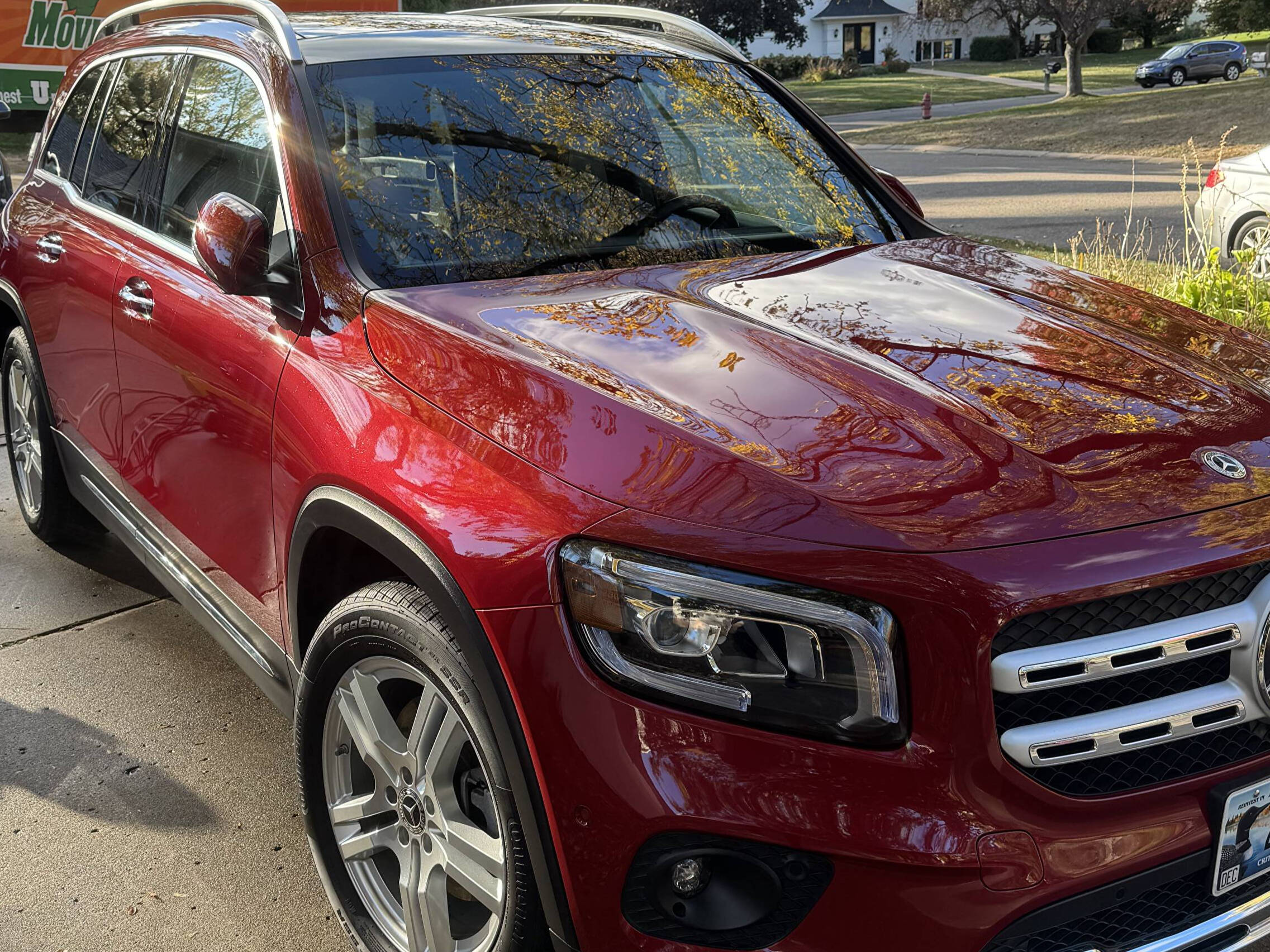 Red Mercedes GLB with paint correction